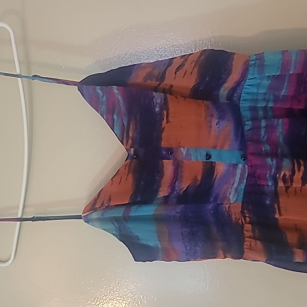 Multi color high - low dress